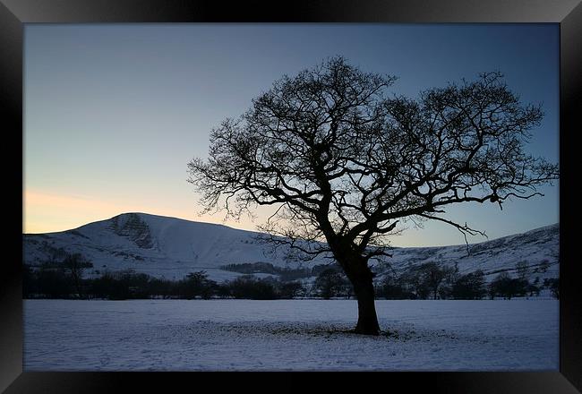 Mam Tor and Lone Tree  Framed Print by Darren Galpin