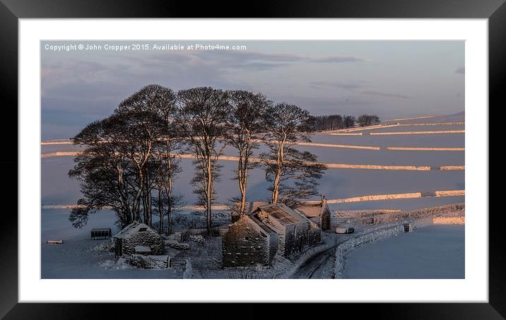Dawn light Lees Barn Framed Mounted Print by John Cropper