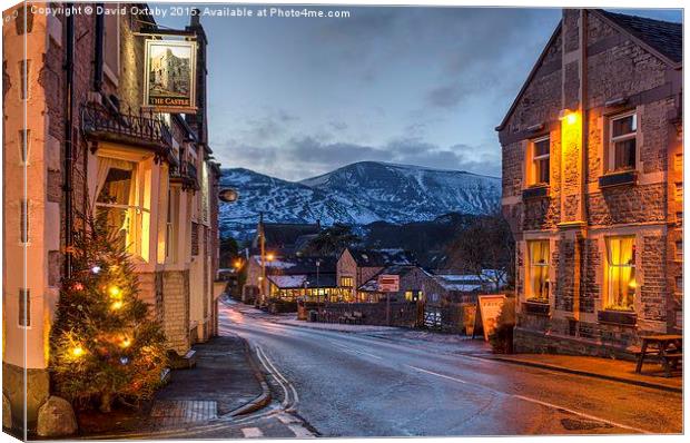  Christmas in Castleton Canvas Print by David Oxtaby  ARPS