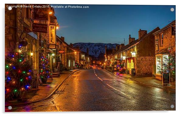 Castleton Main Street, Derbyshire Acrylic by David Oxtaby  ARPS
