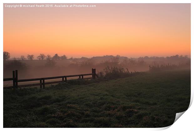  Wiltshire sunset Print by michael freeth