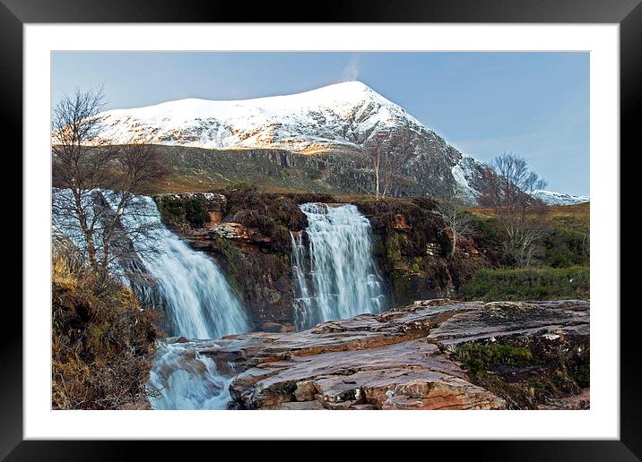 Highland Waterfall Ardessie Framed Mounted Print by Aaron Casey