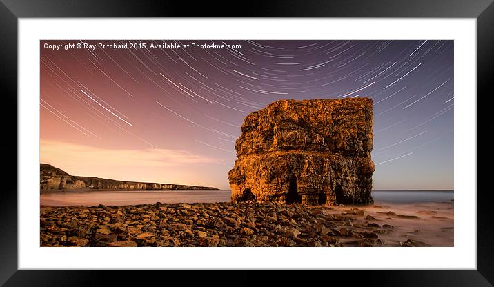  Marsden Rock with Star Trails Framed Mounted Print by Ray Pritchard