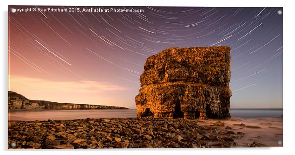  Marsden Rock with Star Trails Acrylic by Ray Pritchard