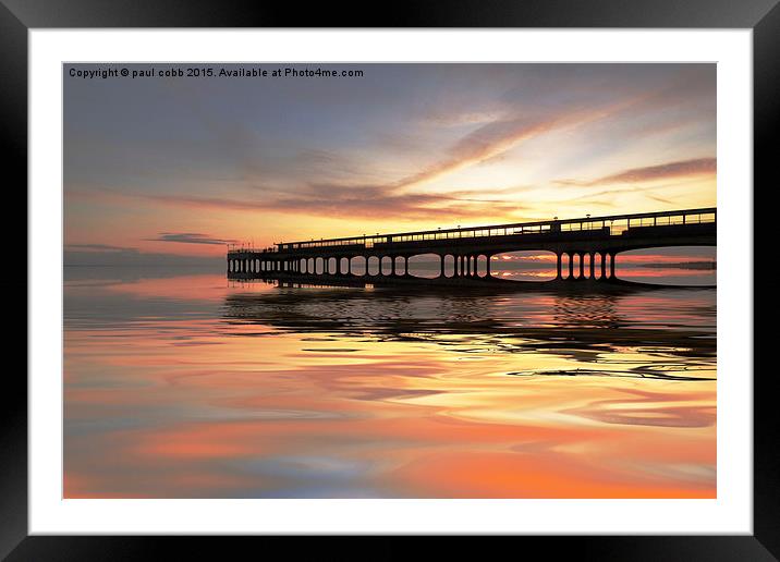 Sunset pier. Framed Mounted Print by paul cobb