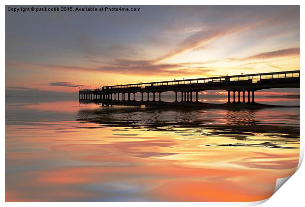  Sunset pier. Print by paul cobb