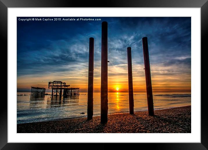 Sunset in Brighton Framed Mounted Print by Mark Caplice