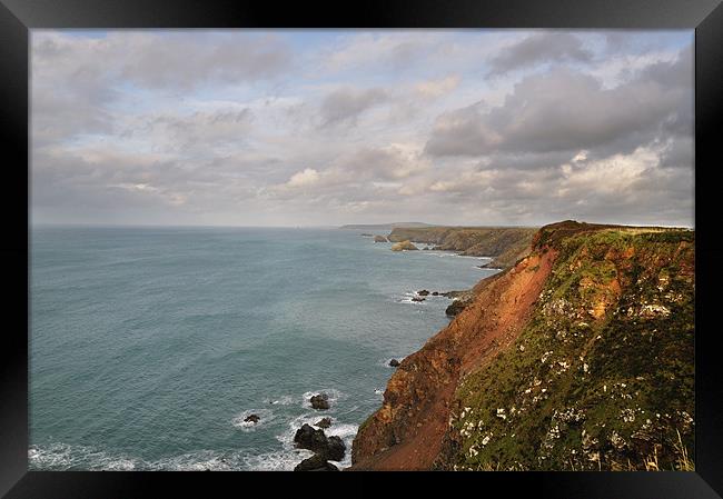 North Cornwall Coast, North Cliffs to Perranporth Framed Print by C.C Photography