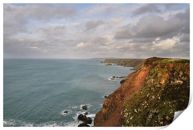 North Cornwall Coast, North Cliffs to Perranporth Print by C.C Photography