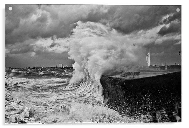 Waves crashing over sea wall Acrylic by Sharpimage NET
