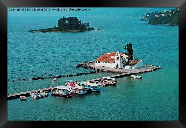 Monastery and Mouse Island  Framed Print by Diana Mower