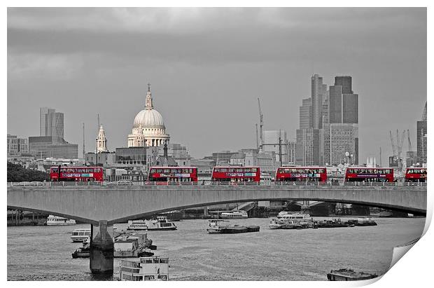  Six Buses at Once Print by Simon Hackett