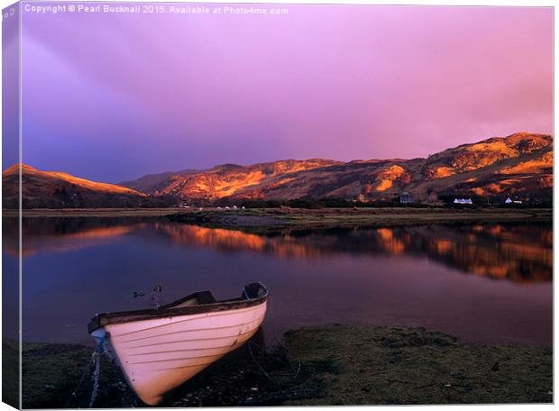 Glenmore River at Dusk in Scotland Canvas Print by Pearl Bucknall