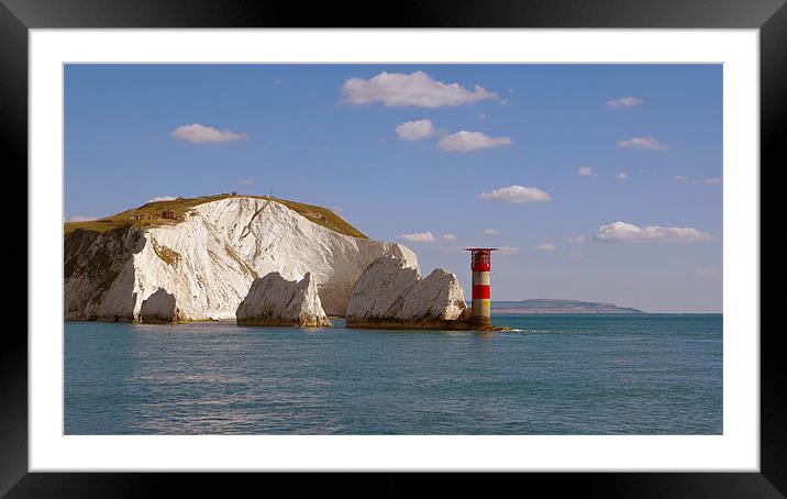 The Needles and Lighthouse Framed Mounted Print by Sharpimage NET