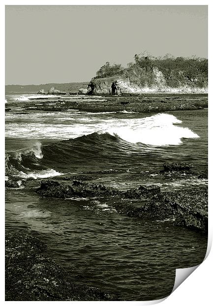 Waves Crashing Tri Tone  Print by james balzano, jr.