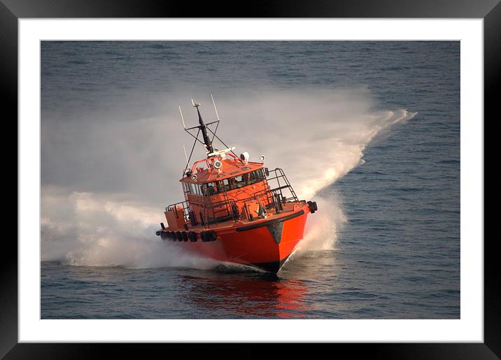  Baltic Pilot Boat At Speed Framed Mounted Print by Malcolm Snook