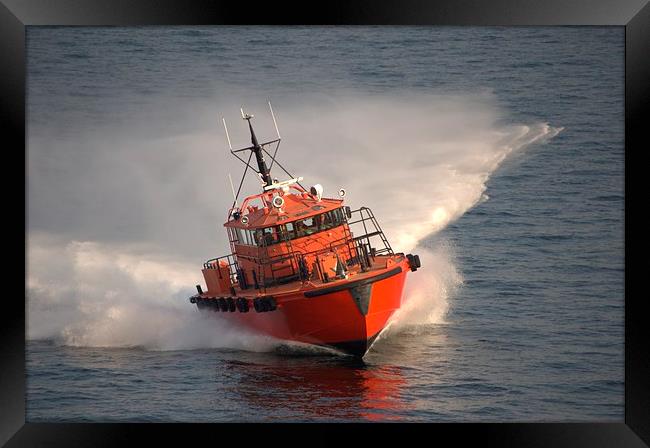  Baltic Pilot Boat At Speed Framed Print by Malcolm Snook