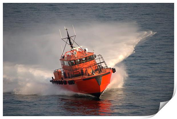  Baltic Pilot Boat At Speed Print by Malcolm Snook