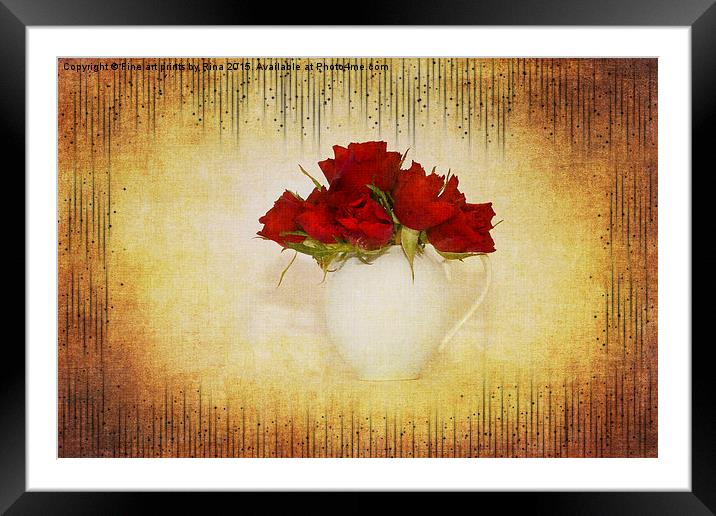  Crimson Rose Framed Mounted Print by Fine art by Rina