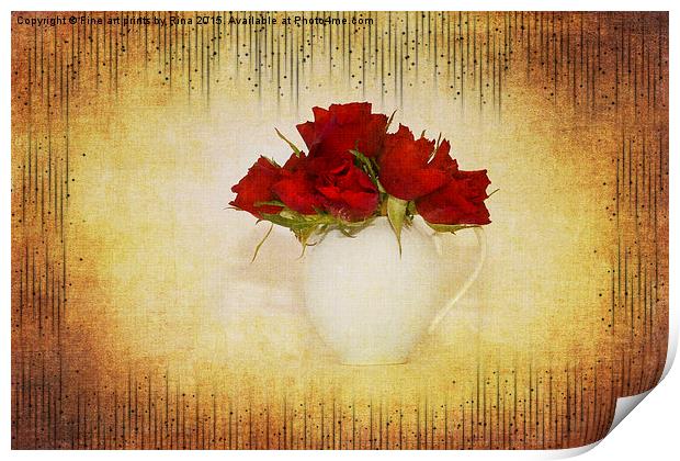  Crimson Rose Print by Fine art by Rina