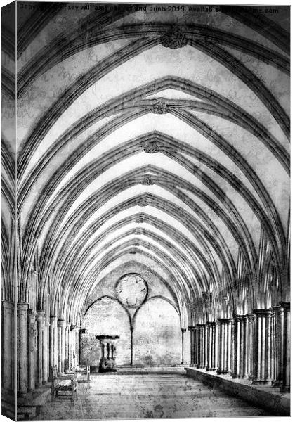 Salisbury Cathedral Cloisters  Canvas Print by Linsey Williams