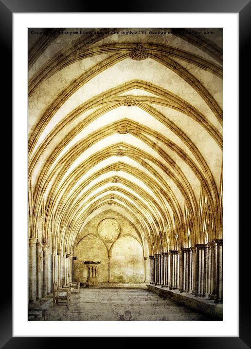 Salisbury Cathedral Cloisters 2 Framed Mounted Print by Linsey Williams