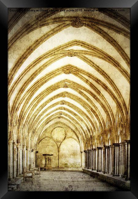 Salisbury Cathedral Cloisters 2 Framed Print by Linsey Williams