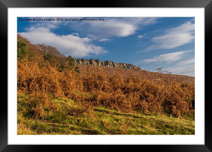 Stanage Edge in Debyshire Framed Mounted Print by colin chalkley