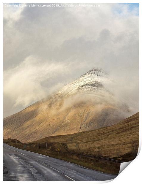 Cloudy Mountains Print by Lynne Morris (Lswpp)