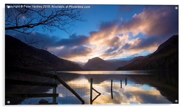 Sunrise Over Fleetwith Pike - Buttermere  Acrylic by Peter Yardley