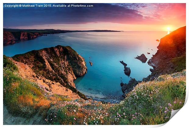  Pembrokeshire Coast Sunset Print by Matthew Train