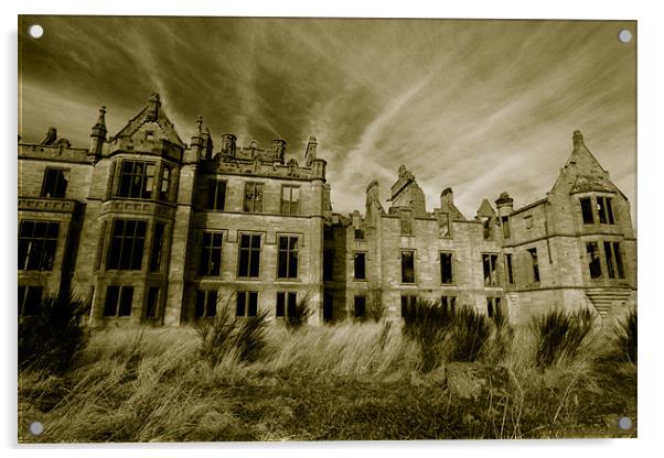 Ury Castle, Scotland Acrylic by Gabor Pozsgai