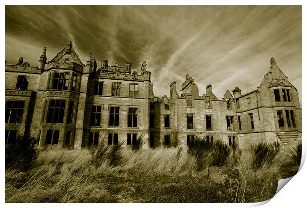 Ury Castle, Scotland Print by Gabor Pozsgai