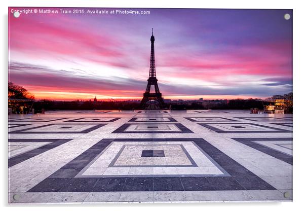  Paris Sky on Fire Acrylic by Matthew Train