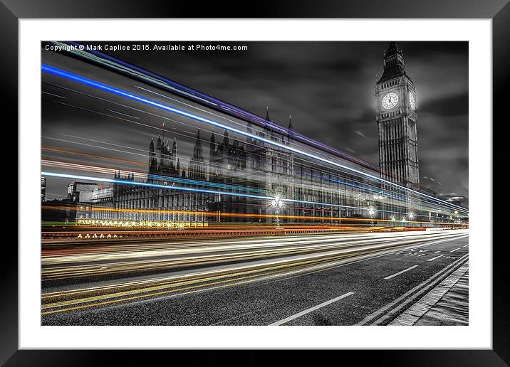  Parliament by Night Framed Mounted Print by Mark Caplice