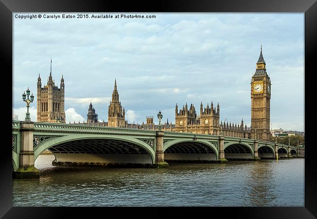  Westminster Bridge and Big Ben, London Framed Print by Carolyn Eaton