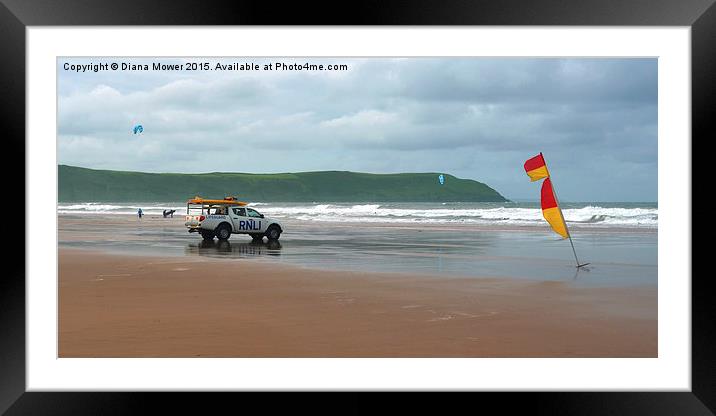  Woolacombe  beach Devon Framed Mounted Print by Diana Mower