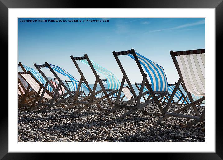 Deck Chairs at Beer Framed Mounted Print by Martin Parratt