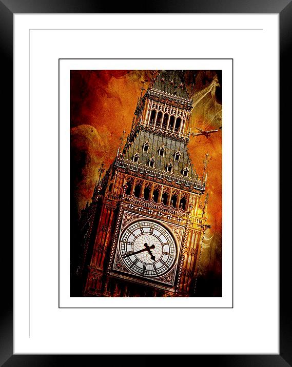  Big Ben in paint Framed Mounted Print by sylvia scotting