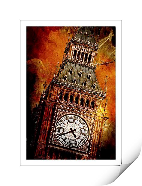  Big Ben in paint Print by sylvia scotting