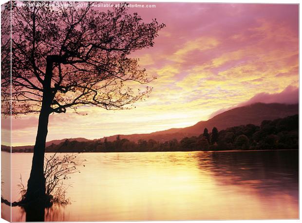 Coniston Water at Sunset Canvas Print by Pearl Bucknall