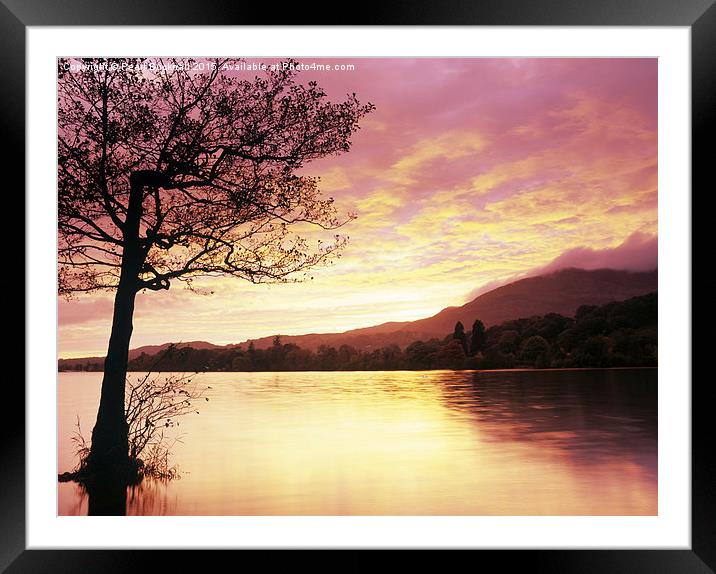 Coniston Water at Sunset Framed Mounted Print by Pearl Bucknall