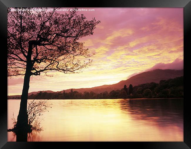 Coniston Water at Sunset Framed Print by Pearl Bucknall