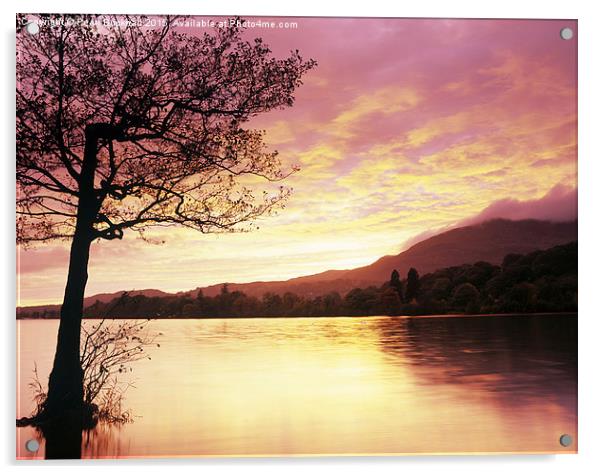 Coniston Water at Sunset Acrylic by Pearl Bucknall