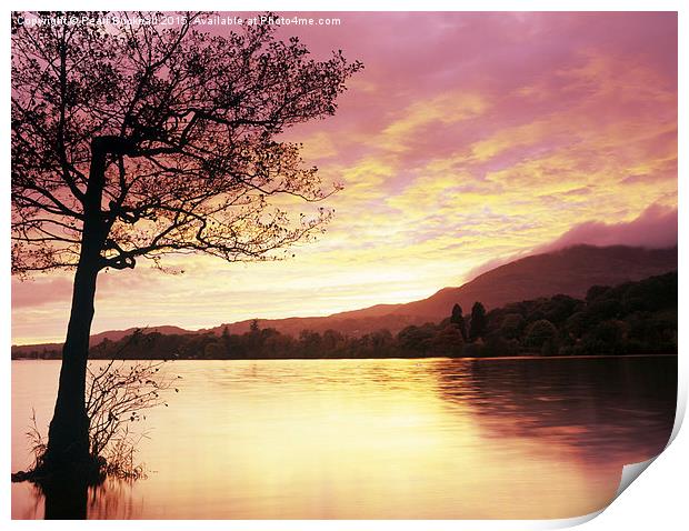 Coniston Water at Sunset Print by Pearl Bucknall