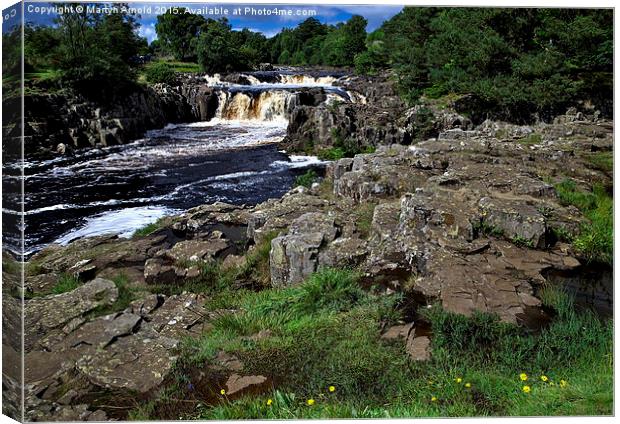  Low Force Waterfall in The Dales Canvas Print by Martyn Arnold