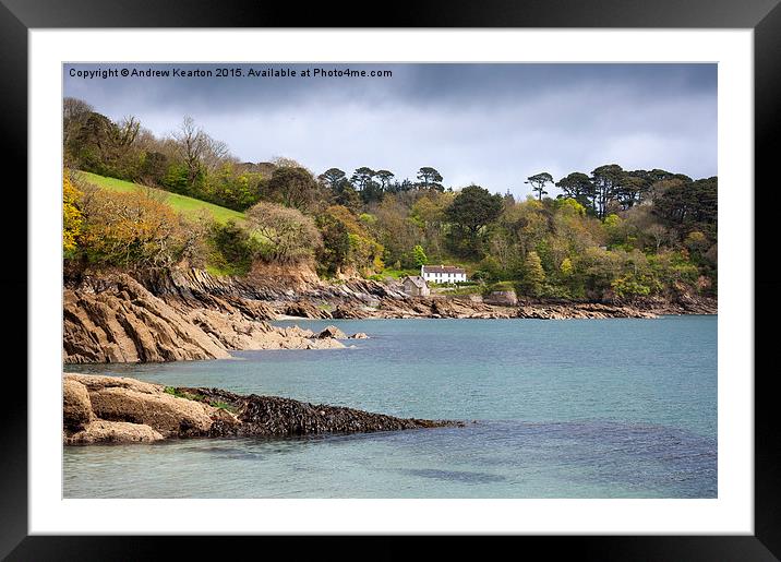  Durgan on the river Helford, Cornwall, England Framed Mounted Print by Andrew Kearton