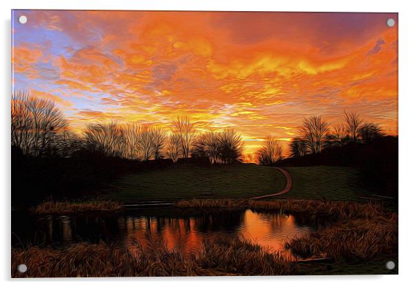  Red sky in the morning shepherds warning  Acrylic by Catherine Cross