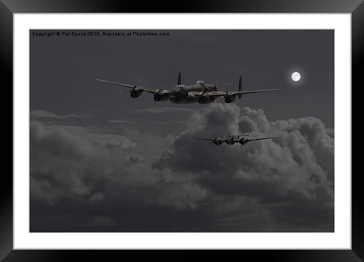 Lancaster - Night Hunter  Framed Mounted Print by Pat Speirs