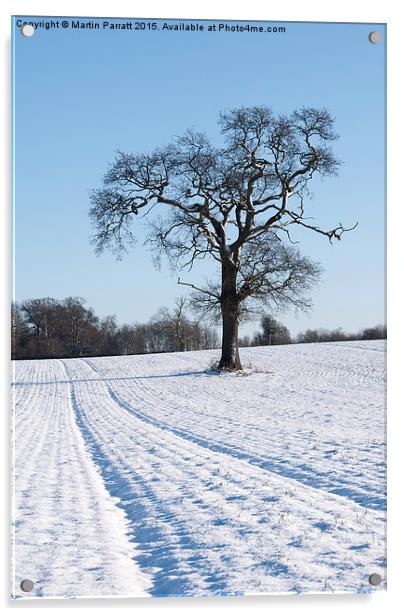 Tree in Snow Acrylic by Martin Parratt